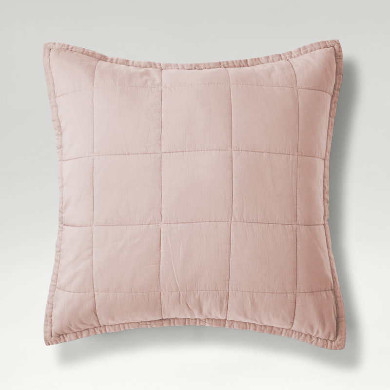 Laundered Cotton Cotton Pillow Sham, Pink