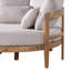 Lit de jour rond d'extérieur moderne Elara en bois d'acacia de 136 cm de large avec dossier incurvé, coussin épais et coussins décoratifs