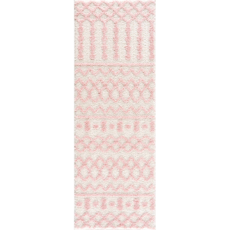 Carnegia Moroccan Pink/Beige Area Rug, Runner 2'7" x 7'3"