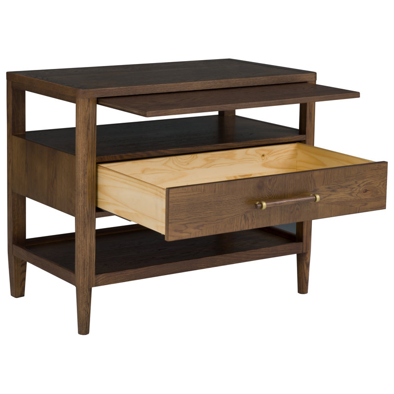 Maxwell 1 - Drawer Solid Wood Nightstand, Caramel