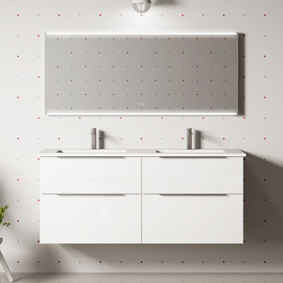 Dalia C160D 63.0" Wall Mounted Bathroom Vanity