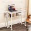 Bureau d'ordinateur pliable avec étagère à sac de rangement et roulettes-153747281
