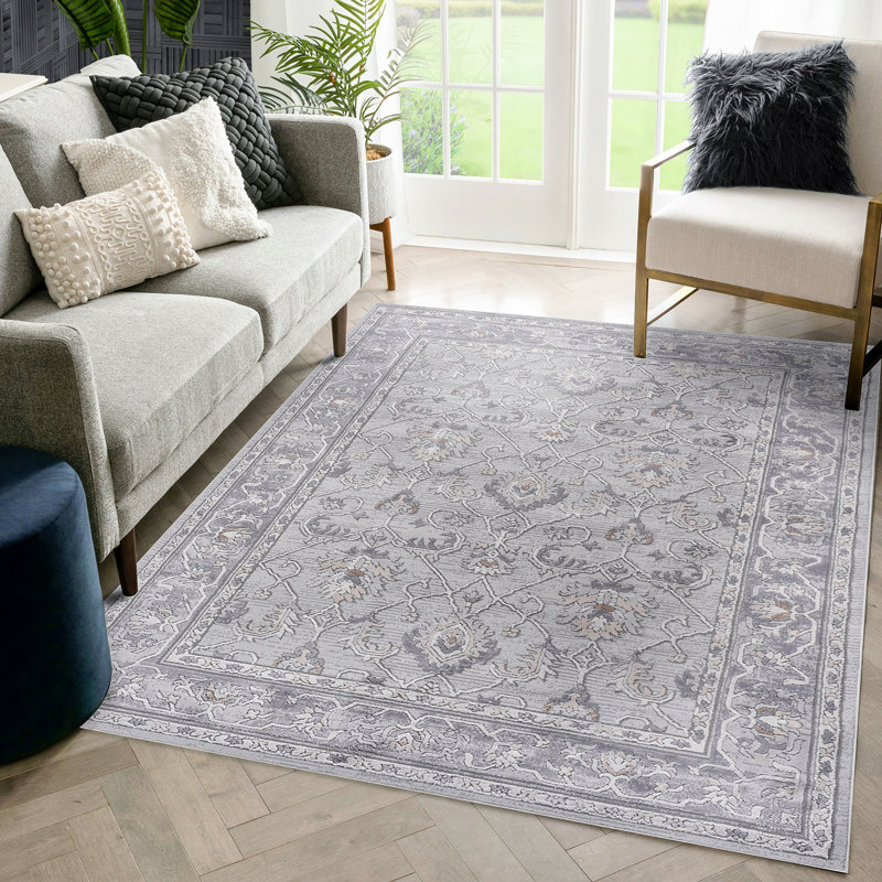 Tapis oriental de style oriental et résistant aux taches, Rectangle 5 pi 3 po x 7 pi 6 po