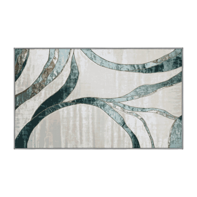 Machine Washable Brown Area Rug, Rectangle 6' x 9'