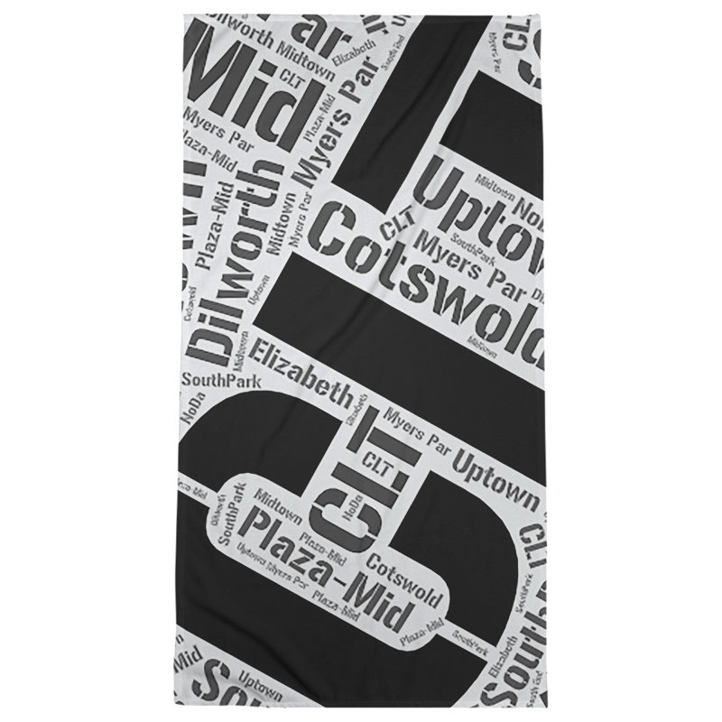 Bath Towel, Black, Poly/Cotton, Charlotte