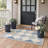 Teshayla Coastal Geometric Diamond Machine Washable Blue / Beige Indoor Area Rug with Non-Slip Backing-1294988769-1302488877