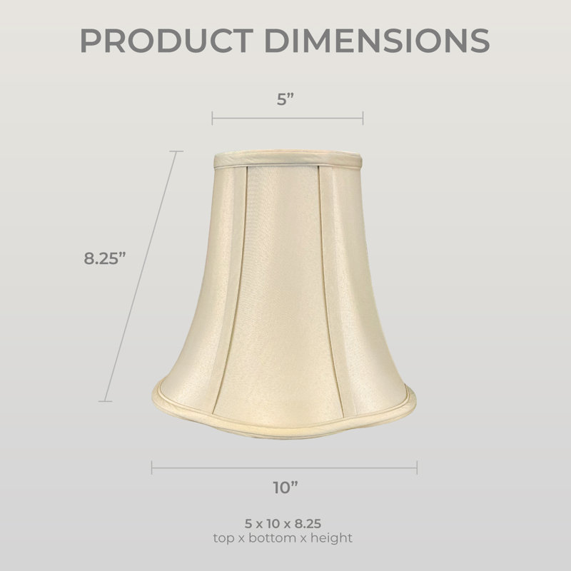 Lampe cloche festonnée House of Hampton®, Beige, H 8,5 po x l 10 po x P 10 po