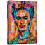 «Pop Urban Street», Frida Kahlo, Portrait coloré, graffiti vibrant, œuvre d'art sur toile encadrée-107907003-107907002