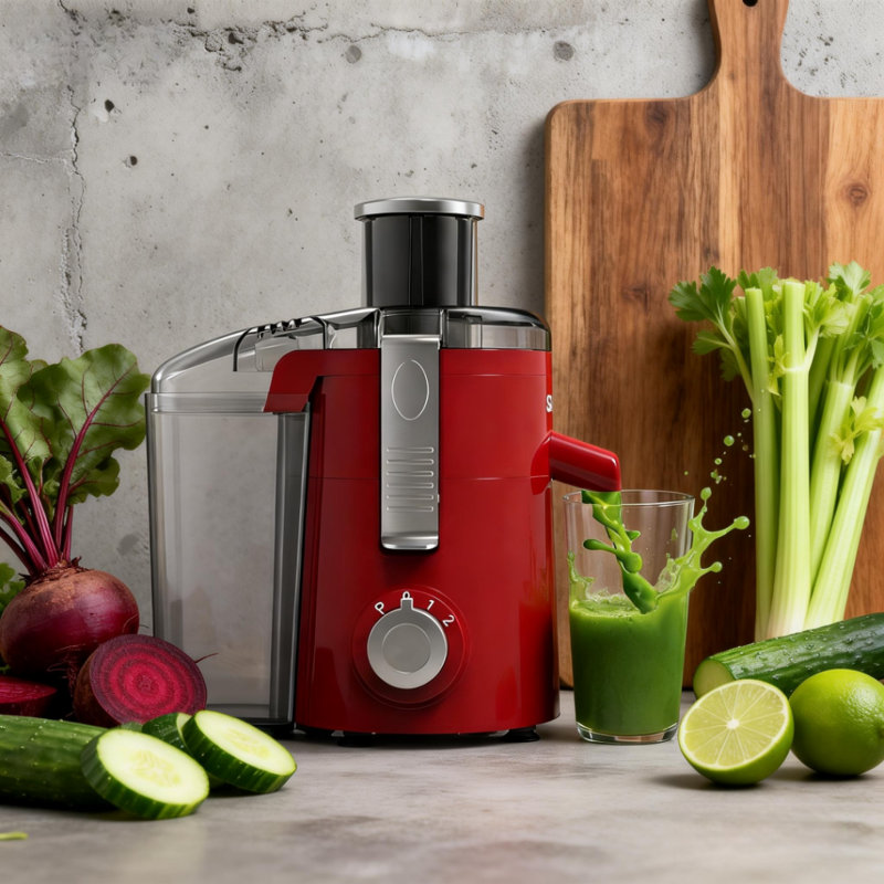 Sifene Juicer, Compact, High-speed, 2.5" Chute, Easy Use/Clean, BPA-free, Red