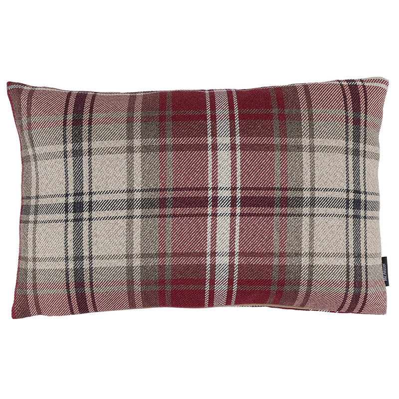 Griffith Plaid Rectangular Throw Pillow Cover, Red, 40 x 60cm