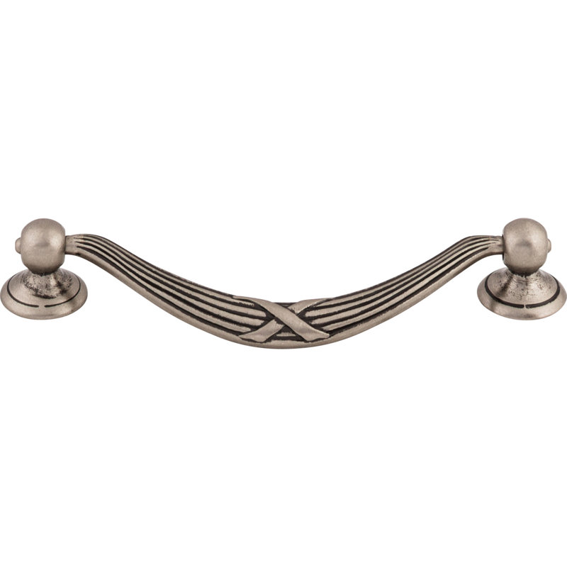Edwardian Ribbon Reed 5 1/16" Center to Center Drop Handle, Pewter Antique