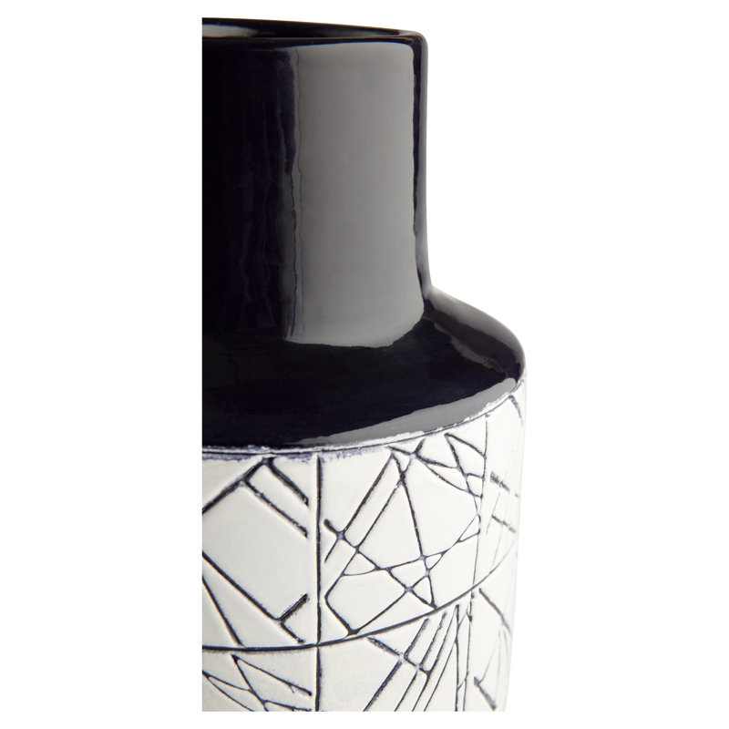 Dark Zenith Ceramic / Porcelain Table Vase, 11.75" H x7" W x7" D