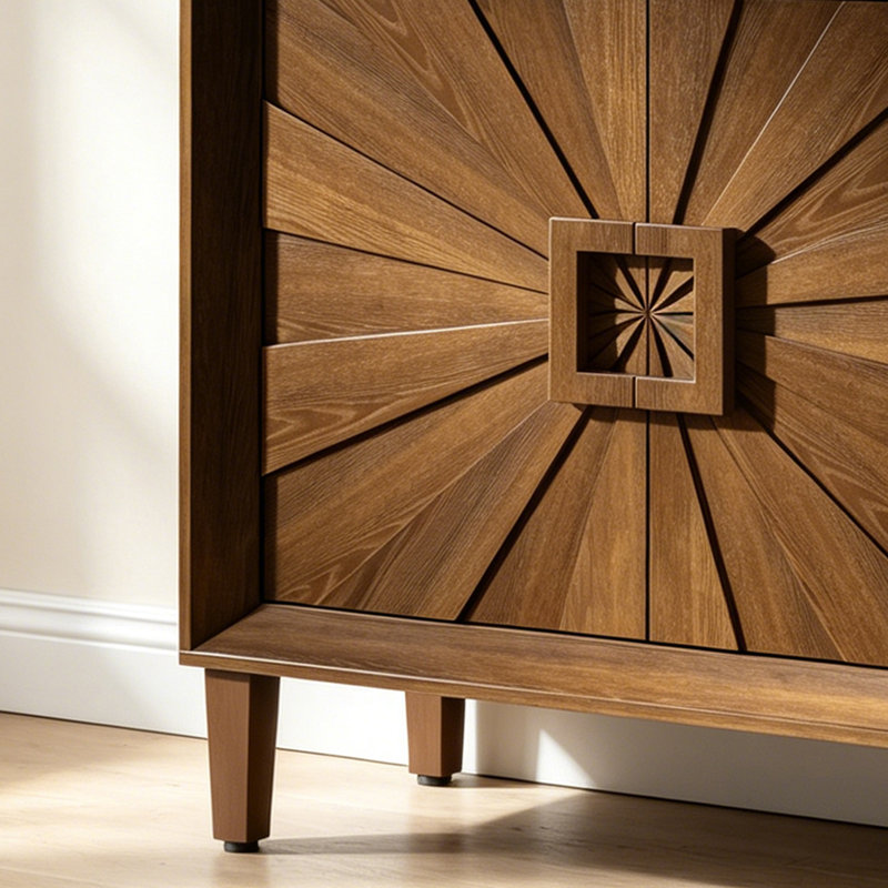 Armoire de rangement 31,5 "Mid-Century moderne avec portes et tablettes réglables, Antique Brown