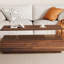 Table basse moderne à 2 tiroirs de 47,2 po à DEL moderne-1999448398