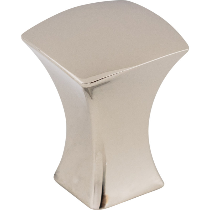 Glacier 3/4" Length Square Knob, 3/4" Length, Polished Nickel