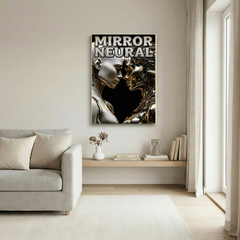 «Mirror», «Futuristic Cyberpunk Art», reproduction d'art sur toile, H 18 po x l 12 po
