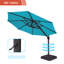 Abat-jour luxueux: parasol en porte-à-faux de 11 pi avec tissu teint dans la masse, cadre en aluminium et rotation à 360 °-1061919142