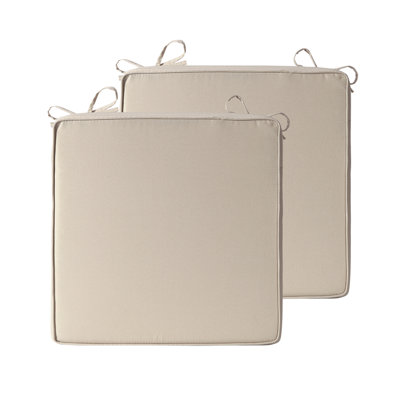 Ensemble de coussins de chaise d'extérieur de 2 coussins de siège de patio imperméables de 19 po x 19 po x 4 po avec sangles de fixation, coussins de remplacement résistants à la décoloration pour chaises de patio