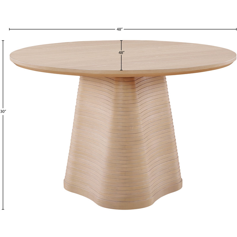 Izahia 48" Solid Wood Pedestal Dining Table, Natural