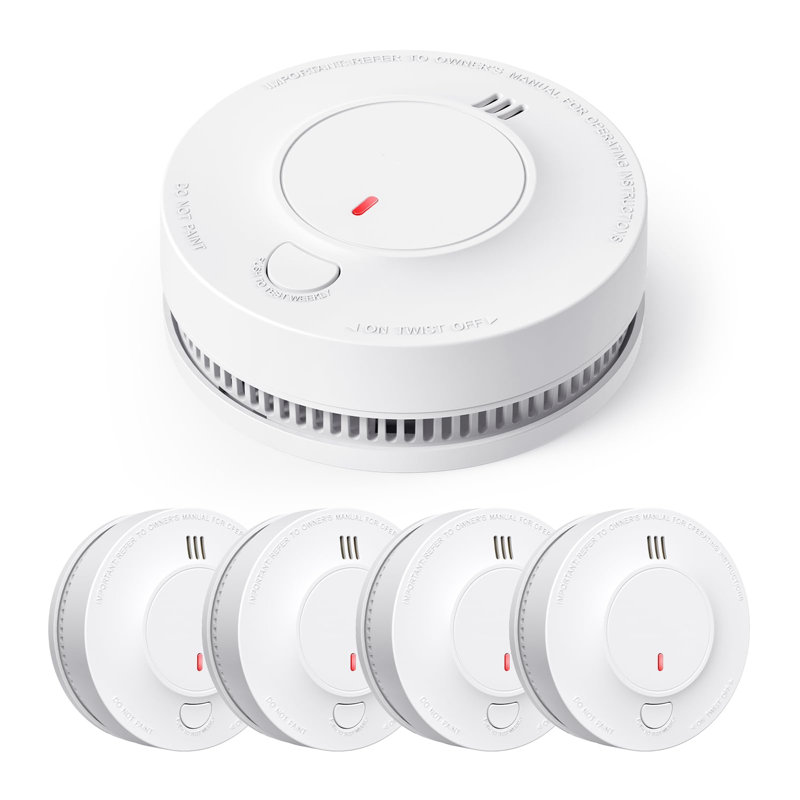 Smoke Alarm, Fire Alarm Smoke Detector With LED Indicator & Silence Button, Pack Of 5