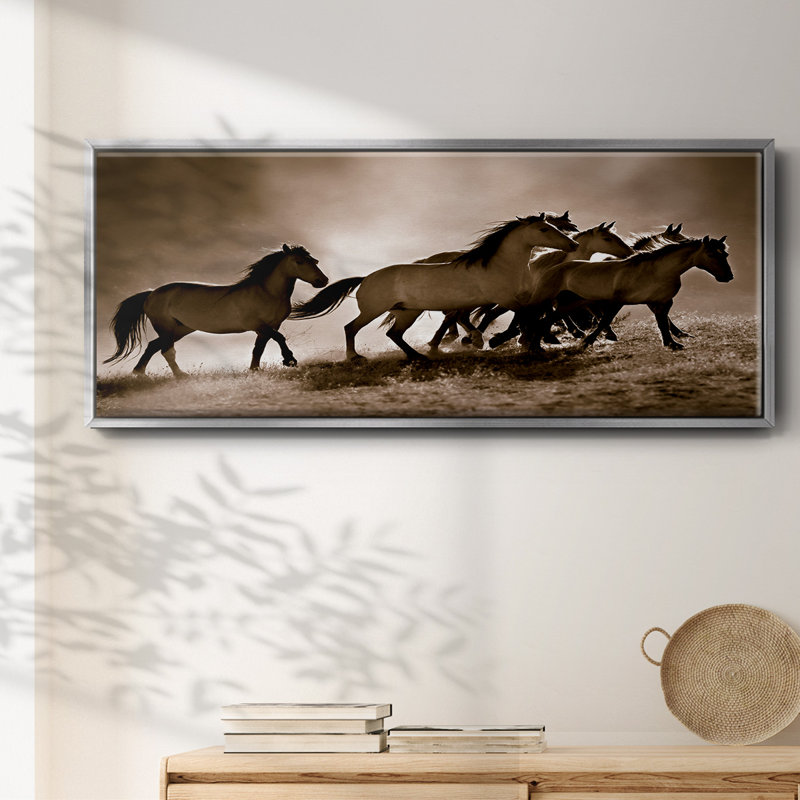 Chevaux sauvages - toile encadrée, H 8 po x l 20 po