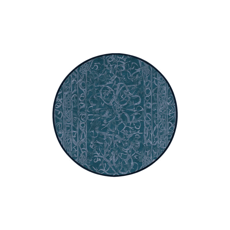 Tapis gris lavable à la machine, Rond 5 pi