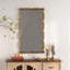 Miroir mural rétro en bois sculpté rond avec cadre colonne décorative rétro