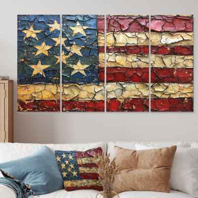 Dunaj - Patriotiste américain, art mural moderne, 4 pièces