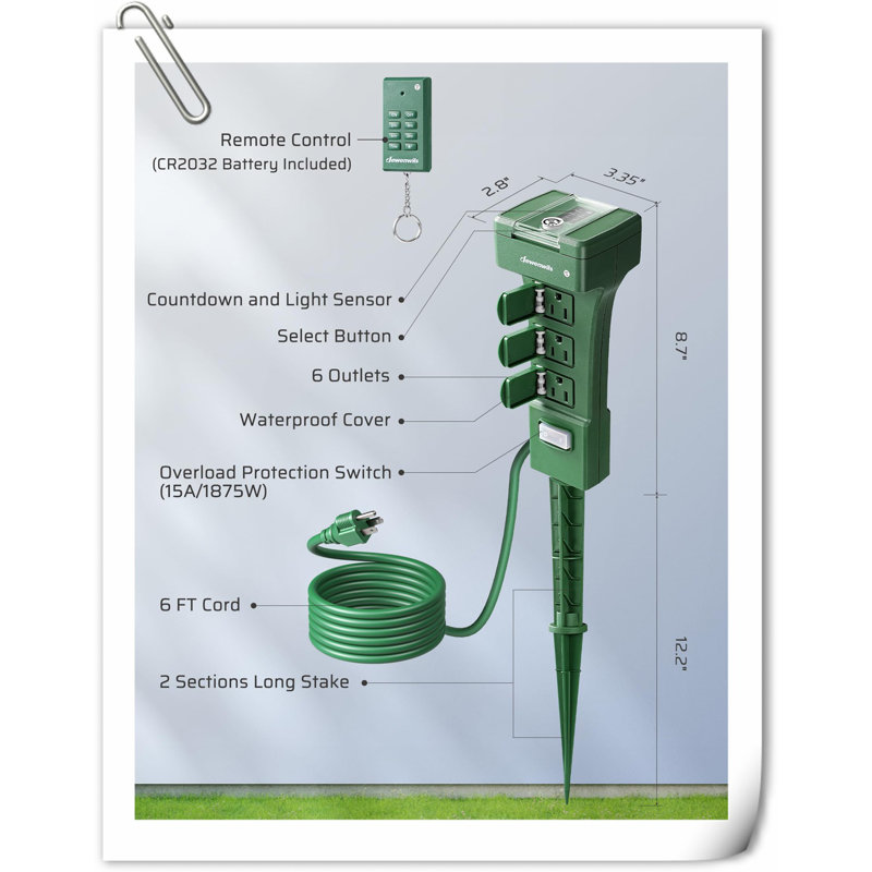 Outdoor Power Stake Timer Waterproof