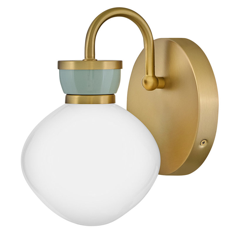 Applique murale de meuble-lavabo pour salle de bain à lumière simple avec verre opale Lucy, Bronze