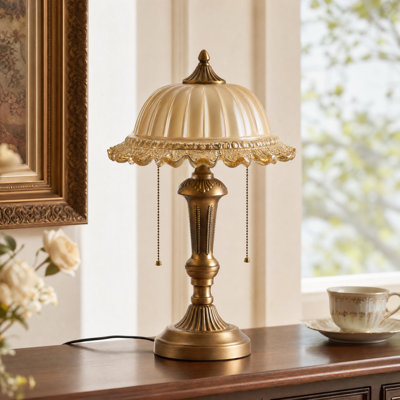 Double-head Vintage Brass Metal Table Lamp
