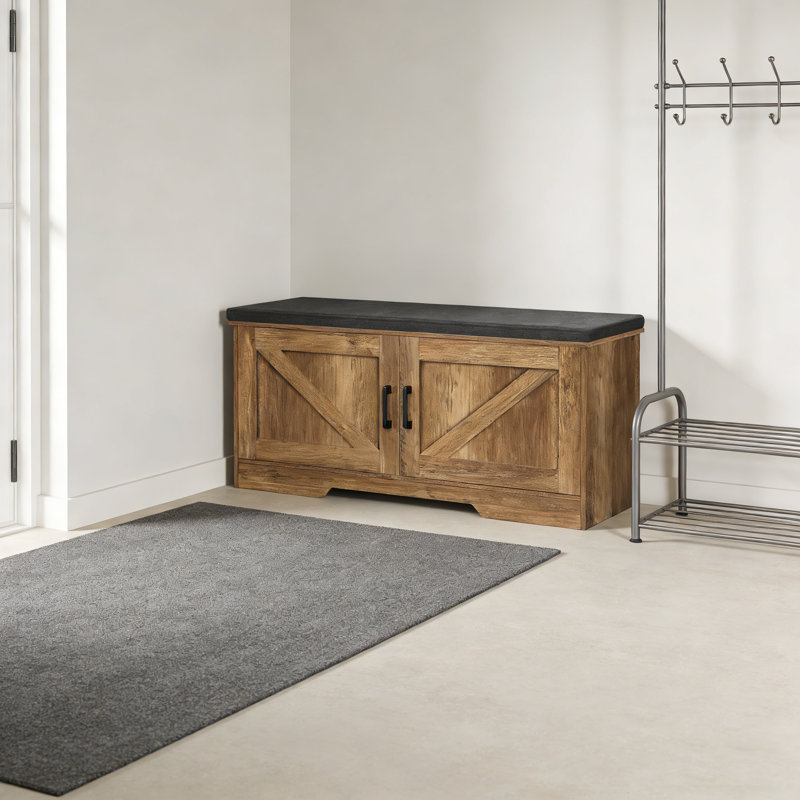 Storage Bench With Cushioned Seat