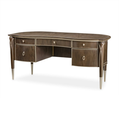 Villa Cherie 5-Drawer Desk - Hazelnut