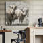 Poilu Highland Bulls - Toile tendue avec châssis de qualité supérieure - prêt à être accroché