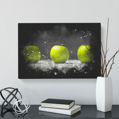 Row Of Green Apples - Wrapped Canvas