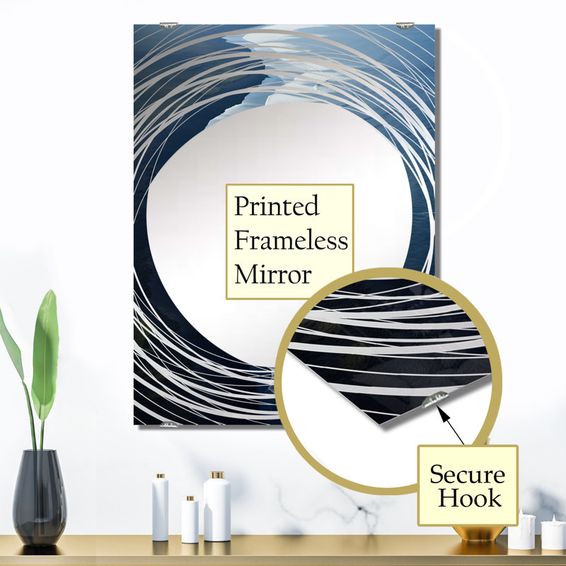 Covey - Grand miroir mural plage et océan, 32 po x 24 po