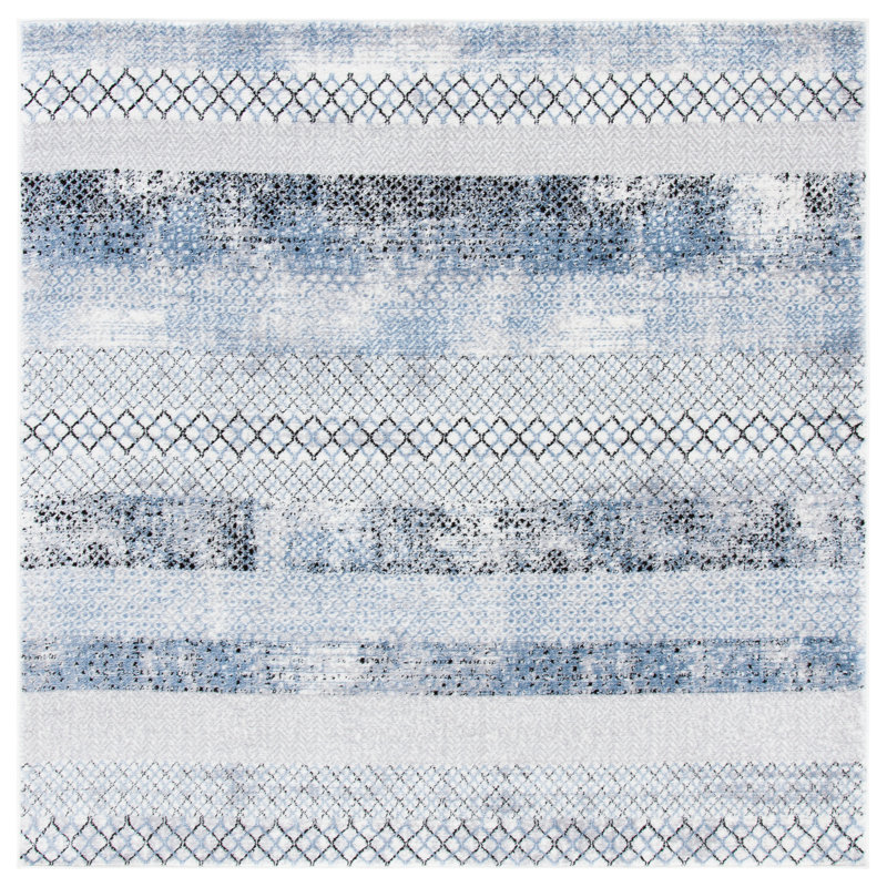 Adames Geometric Indoor Rug, Square 8'