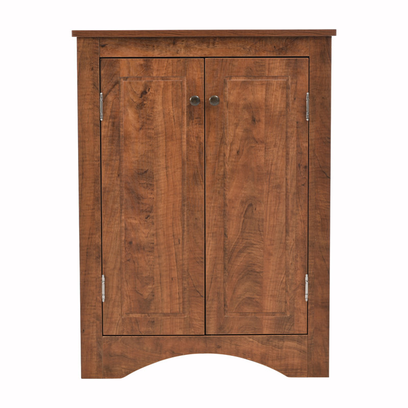 Armoire d'appoint d'angle à 2 portes, Brun, Bronze