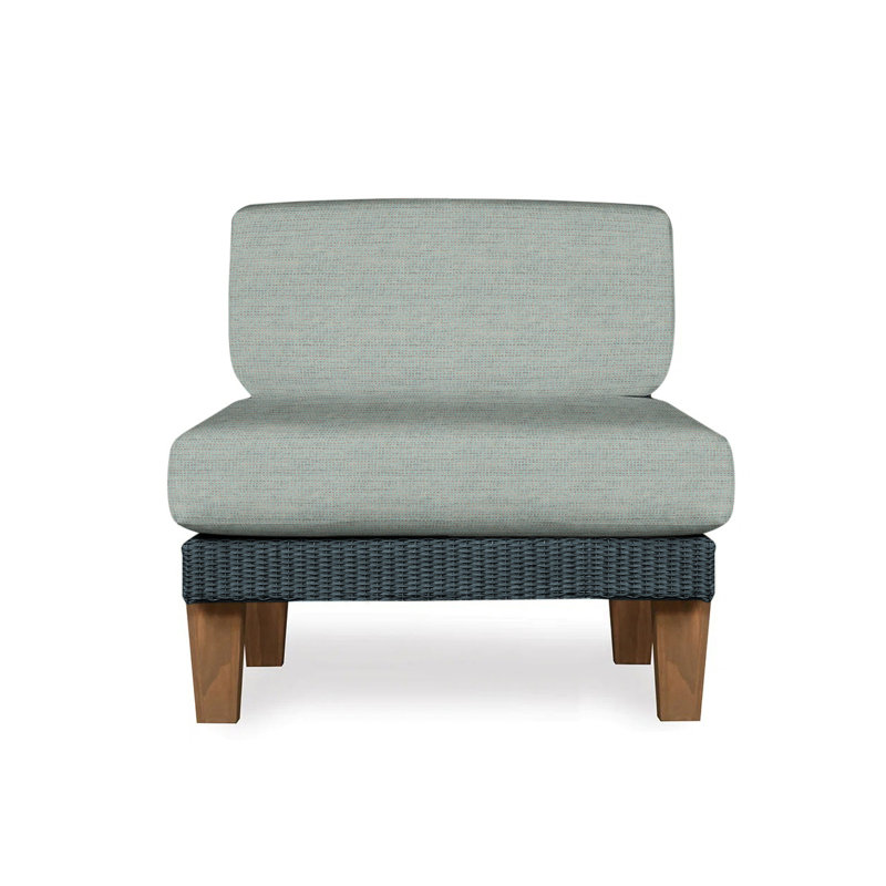 Catalina Outdoor Teak Lounge Chair, Demo Mist, Linen