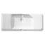 Lavabo de salle de bain en résine blanc brillant 48 po, profondeur 46,29 po, hauteur 7,39 po, largeur 20,12 po, lavabo robuste et élégant en blanc, largeur, hauteur, profondeur, avant-gardiste