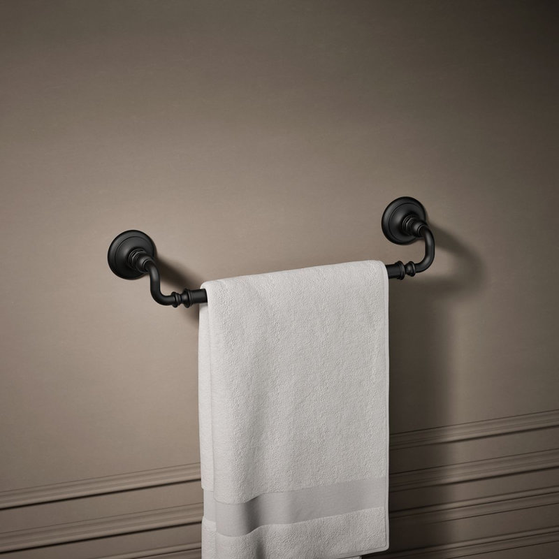 Artifacts Wall Mounted Towel Bar, H 3 po x l 18 po, Noir mat
