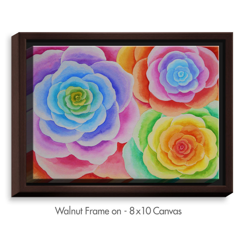 « joyeux fleurs i », reproduction d’art sur toile tendue, H 16 po x l 20 po x P 1,5 po, Toile tendue