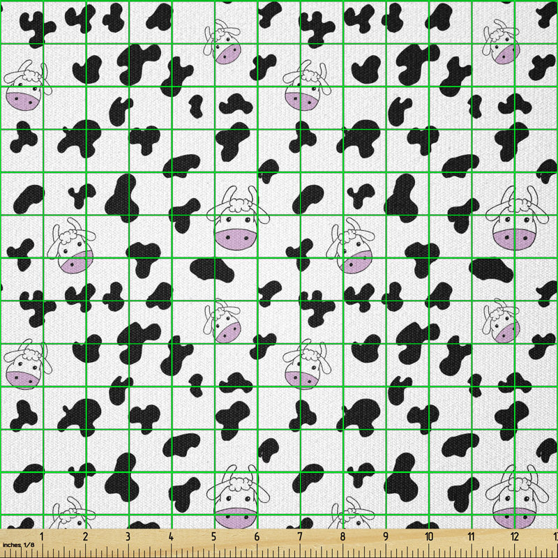 Christhard Cow Cartoon Drawing Farming Husbandry Multi-Purpose Fabric