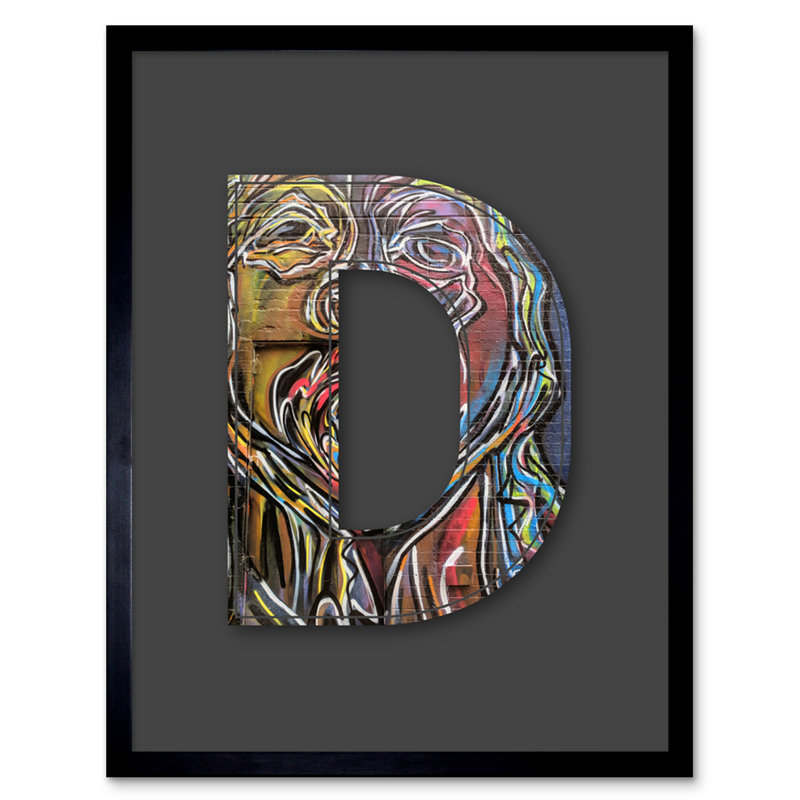 Letter D Face Wall Decorative Graffiti - Single Picture Frame Print
