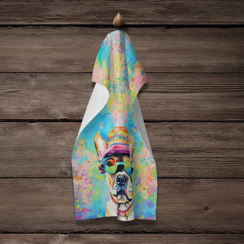 Serviette de cuisine French Bulldog Hippie Dawg
