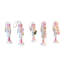Casse-noisettes roses et blanches 5 po, ensemble de 5