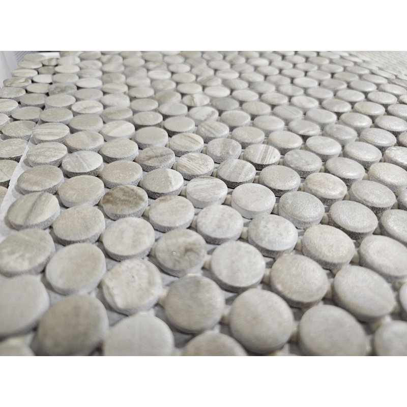 Carrelage mosaïque rond en céramique sable, Beige