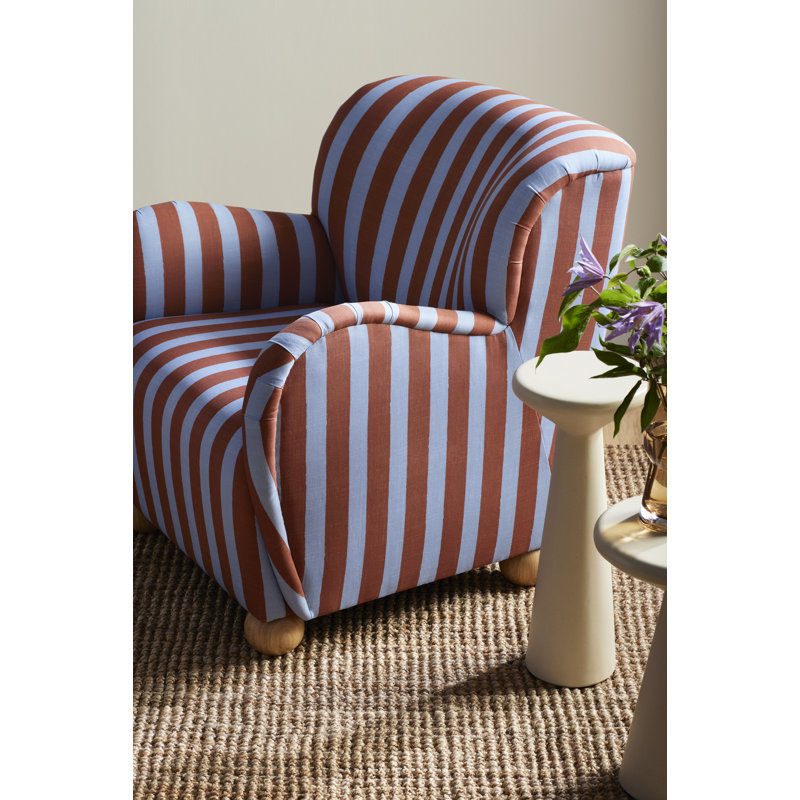 Cowen Polyester Armchair, Groovy Tan Checkered