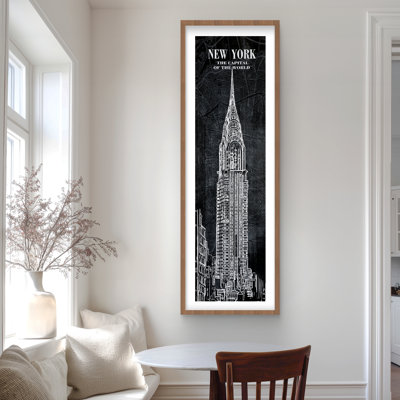 Chrystler Tower Sketch - Framed Matted Print for Home Decor