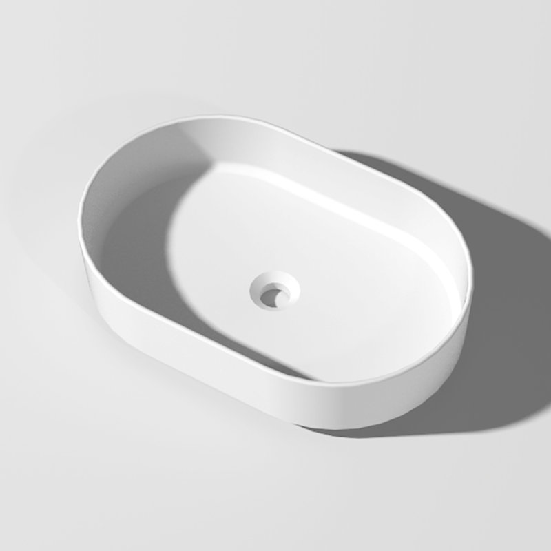 Solid Surface Basin Matte White - , Clean Easily, . 15.08 In. Width, 22.89 Depth, 5.45 Height. 16.69 Lb. Weight. Contemporary Pedestal. No Drainer & Easy Clean. Style Pedestal Basin. Or